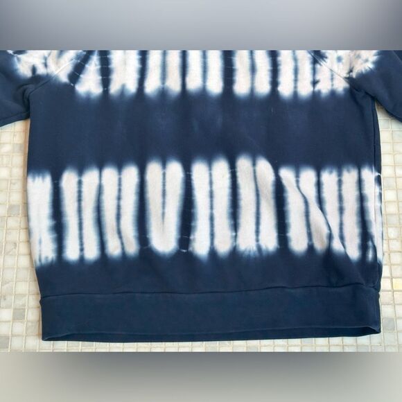 Madewell Navy White Tie-dye Hooded Cotton Sweatshirt - Picture 5 of 12